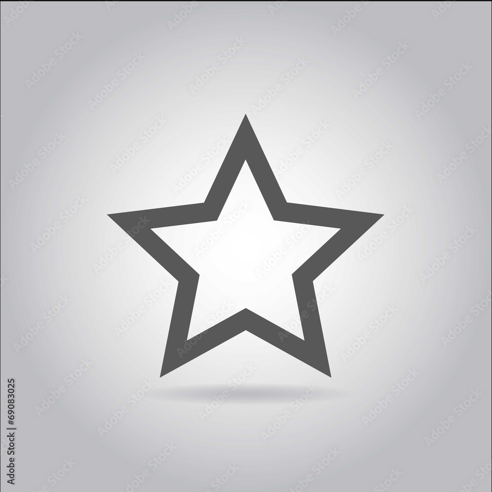 Illustration on grey background with shadow - Star Illustration on grey background with shadow - Star