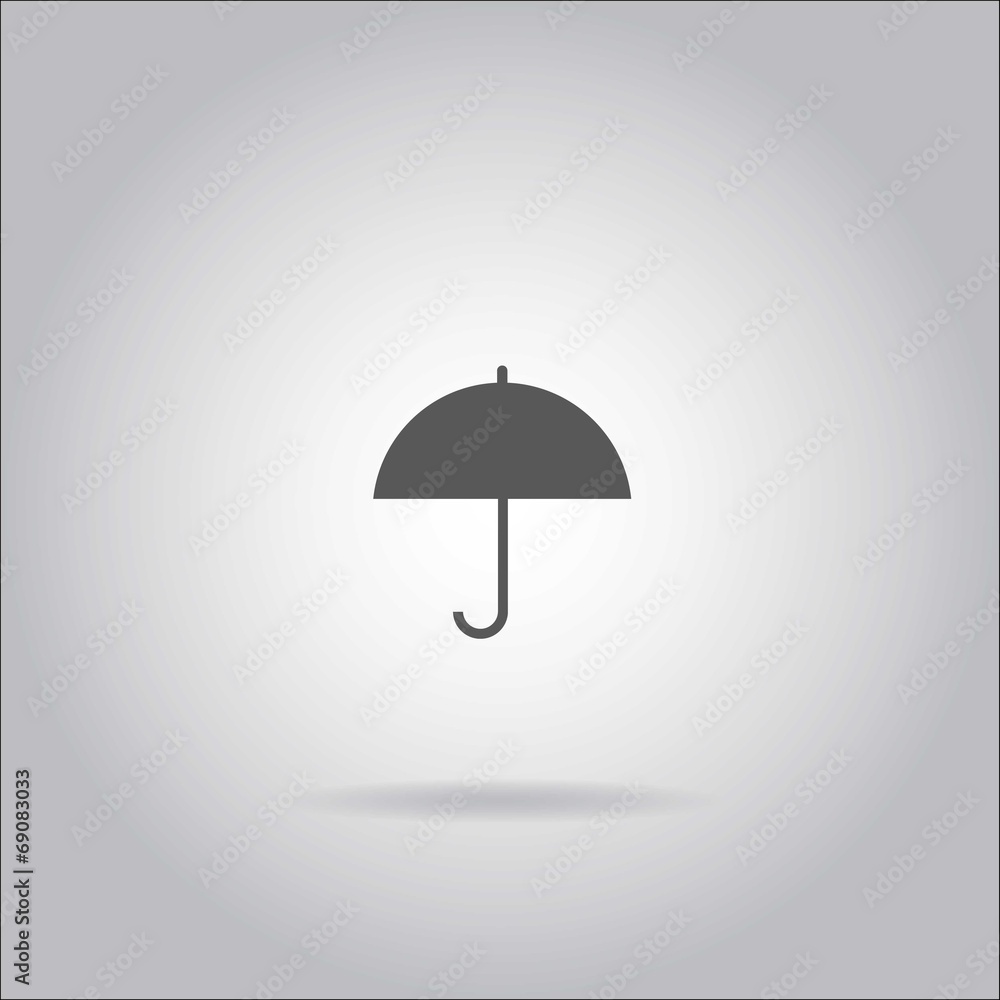 Illustration on grey background with shadow - Umbrella