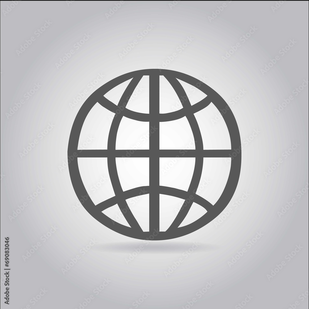Illustration on grey background with shadow - World Illustration on grey background with shadow - World