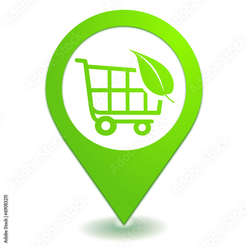 caddie bio sur symbole localisation vert