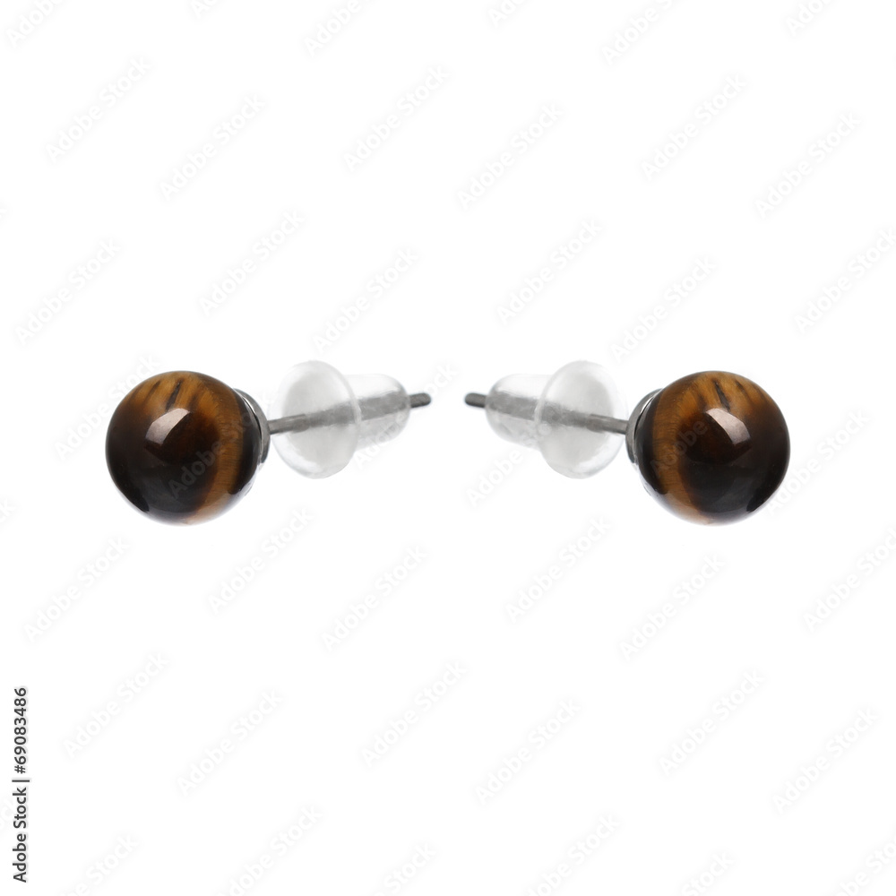 Pearl earring isolated on white