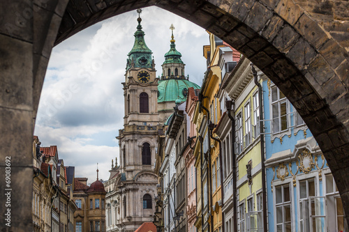 View of colorful old town in Prague