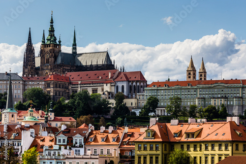 view on Prague castle from Charles Bridge