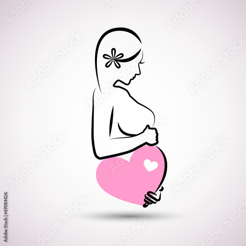 schwanger rosa herz