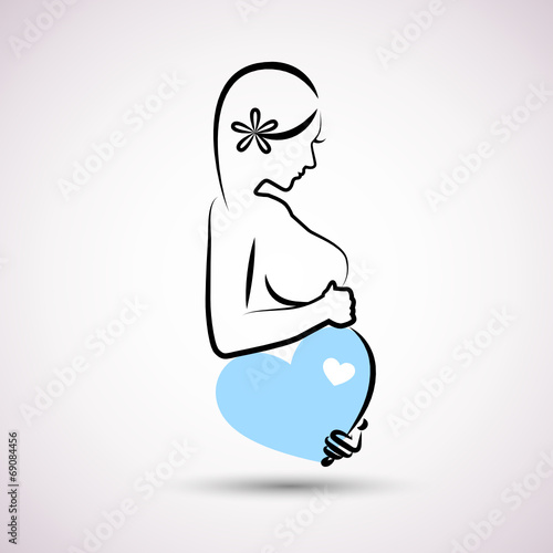 schwanger blaues herz