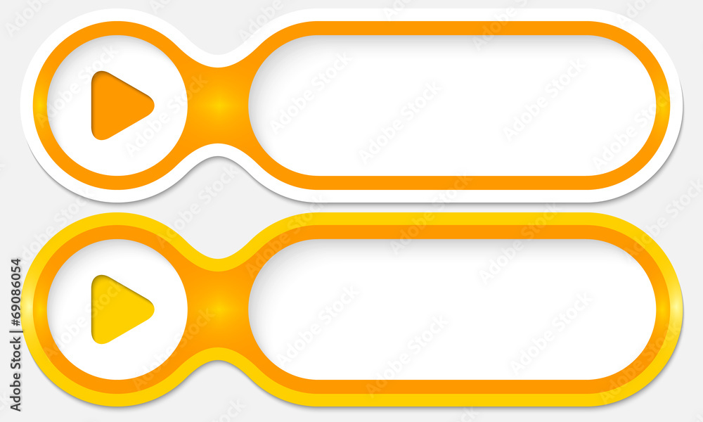 two buttons for entering text with play symbol two buttons for entering text with play symbol