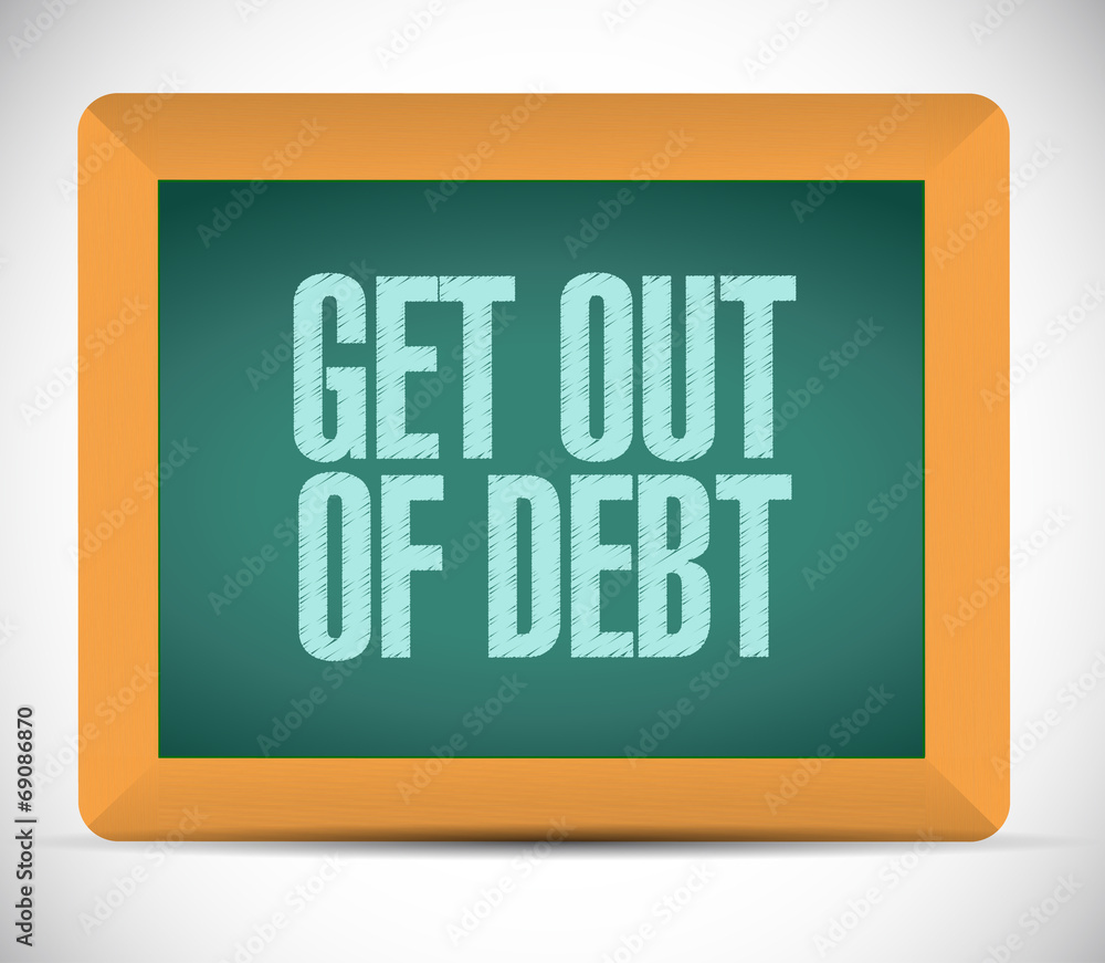 get out of debt message illustration design get out of debt message illustration design