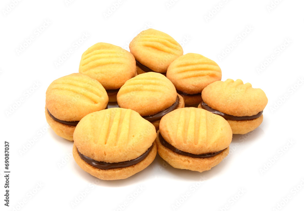 Yo-yo biscuits filled with chocolate Yo-yo biscuits filled with chocolate