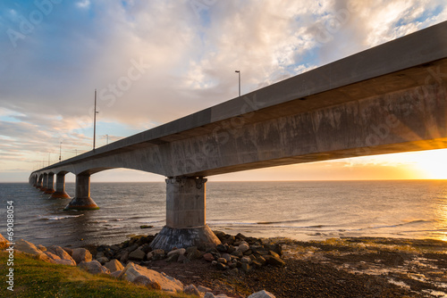 Confederation Bridge at sunset photo