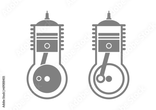 Grey engine icons on white background