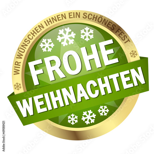 Button mit Banner " FROHE WEIHNACHTEN "