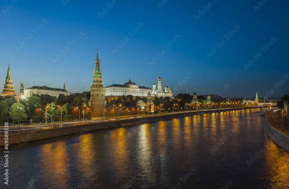 Город Москва Кремль ночью