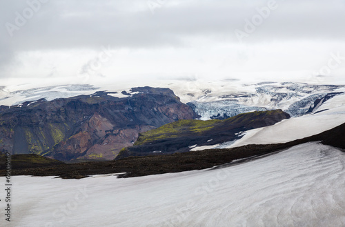 Panorama of Icelandic mountains photo