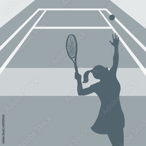tenniswoman service