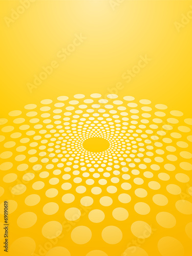 Abstract yellow background circles in perspective