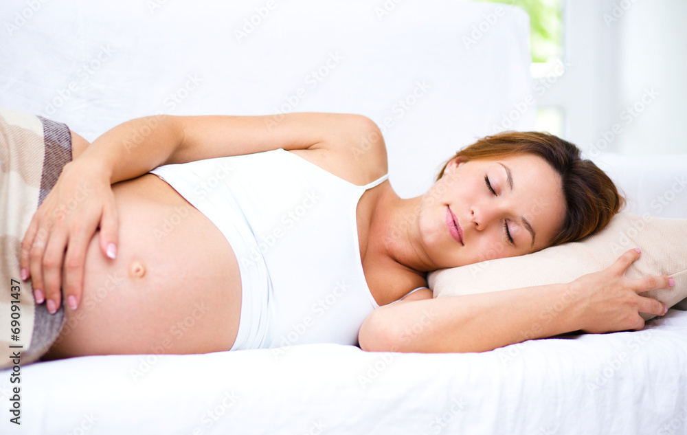 Sleeping pregnant woman Sleeping pregnant woman