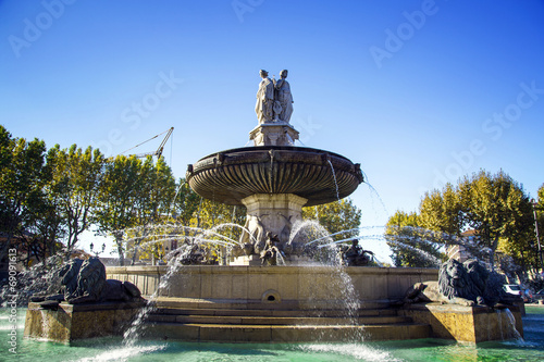 fountain at La Rotonde, Aix-en-Provence, France photo