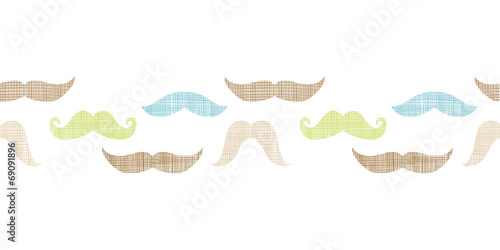 Fun silhouette mustaches horizontal border seamless pattern