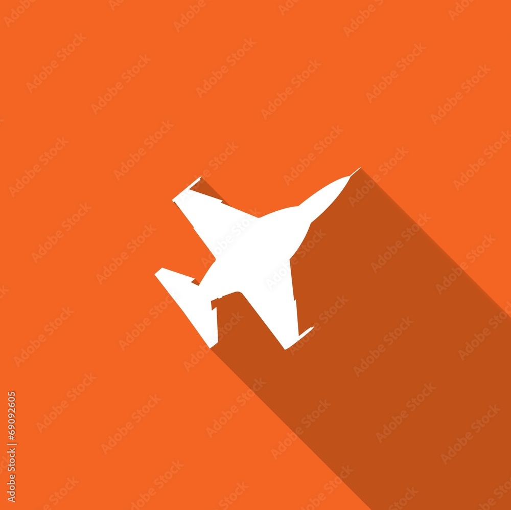 Long Shadow with the shape of a Fighter Jet Long Shadow with the shape of a Fighter Jet
