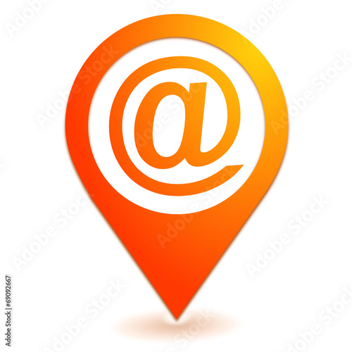 arobase sur symbole localisation orange