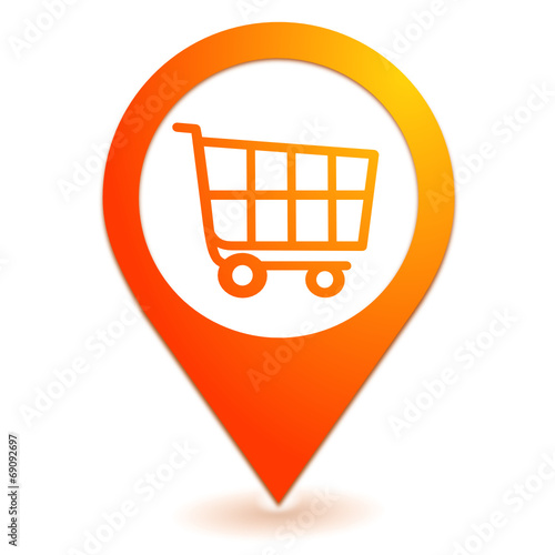 caddie sur symbole localisation orange
