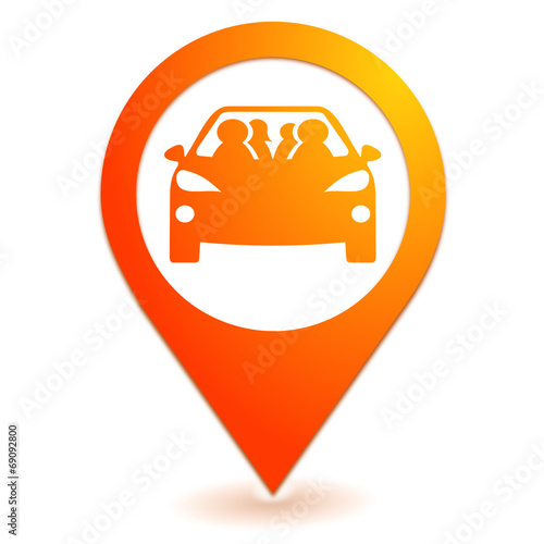 covoiturage sur symbole localisation orange