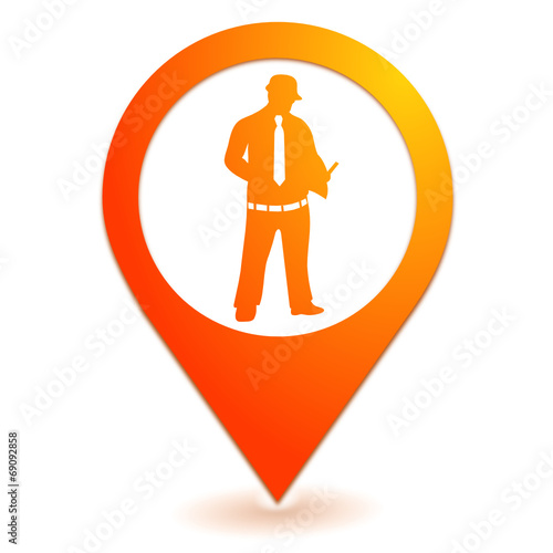 professionnel sur symbole localisation orange