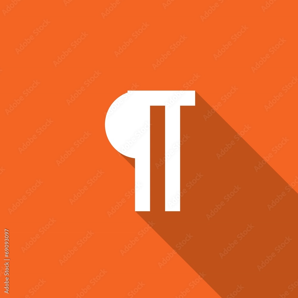 Long Shadow with an Icon of Paragraph Long Shadow with an Icon of Paragraph