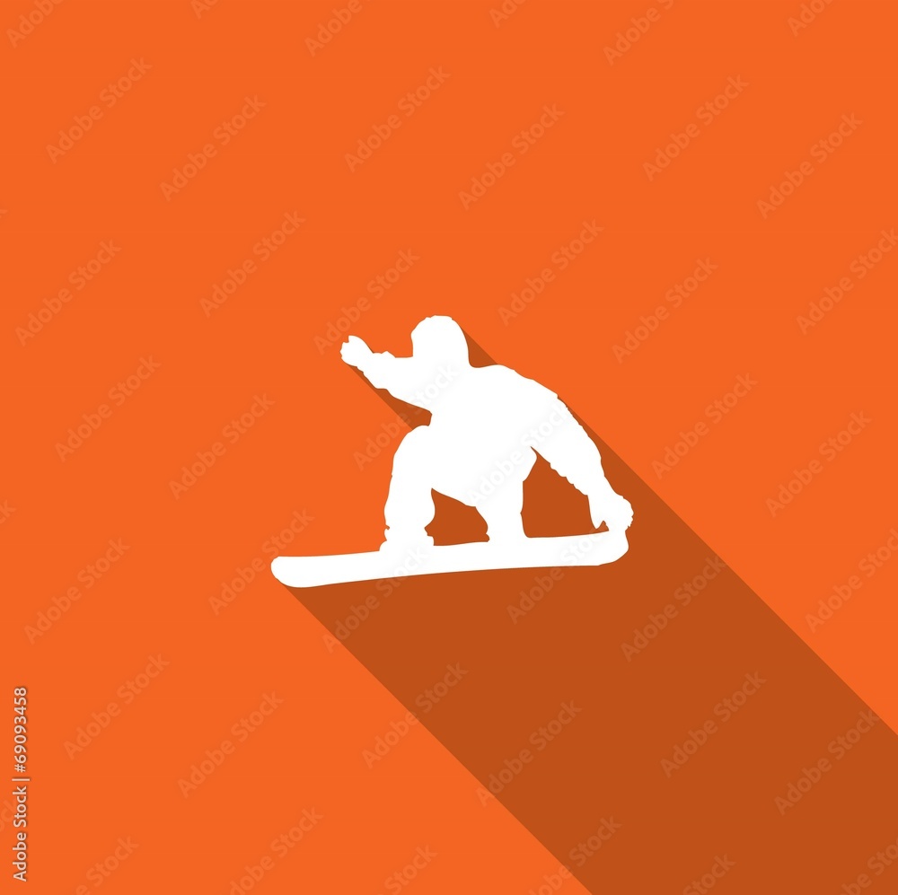 Long Shadow with an Icon of Snowboarder