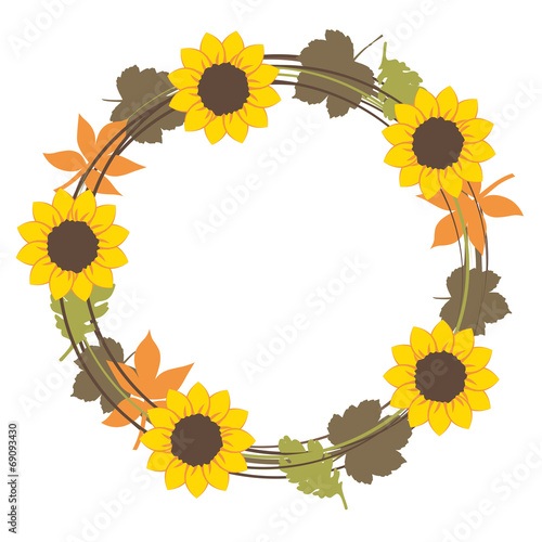 autum floral wreath sunflowers