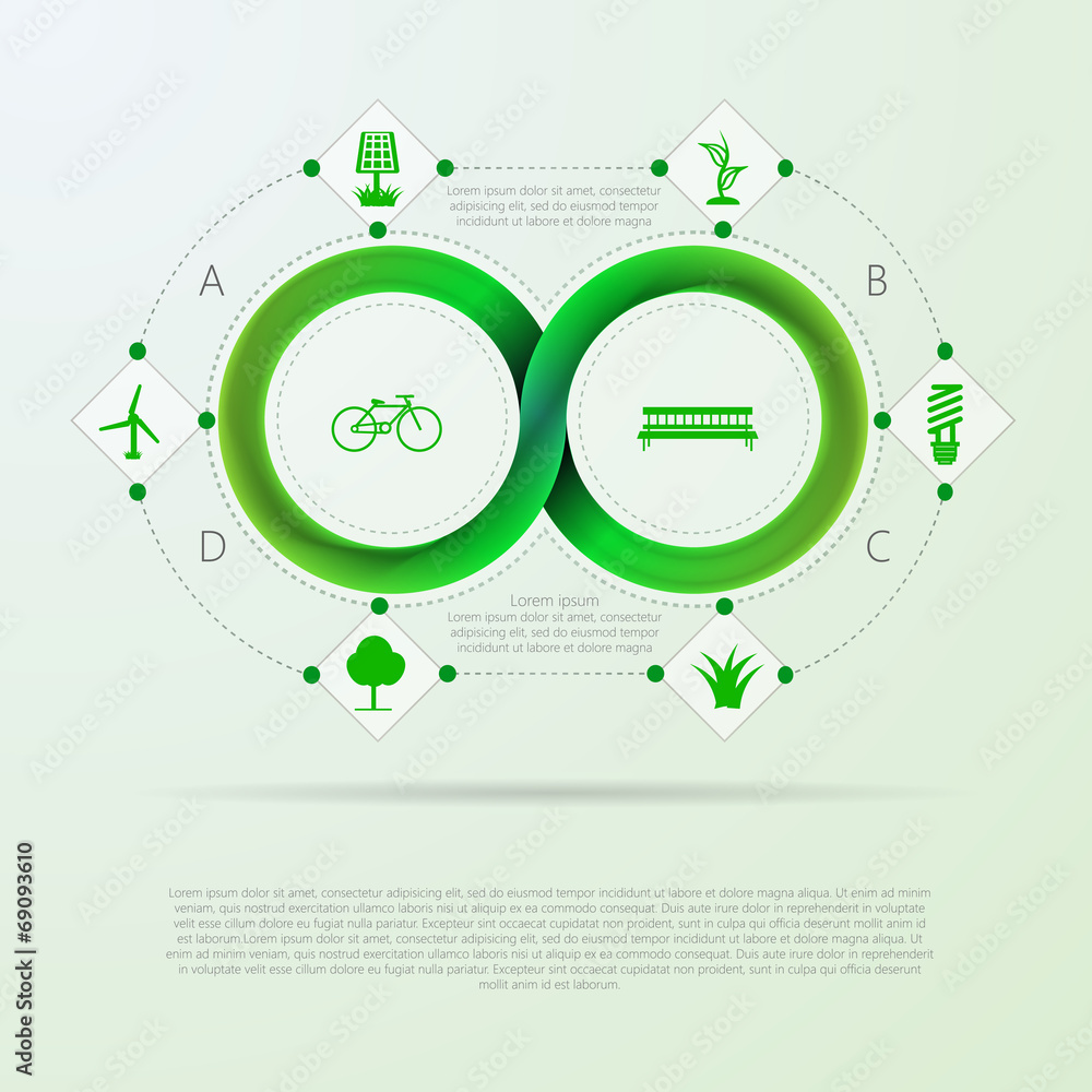 Vector infographic for ecology with Mobius stripe