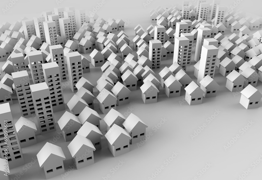 Naklejka premium Budynek Papercraft