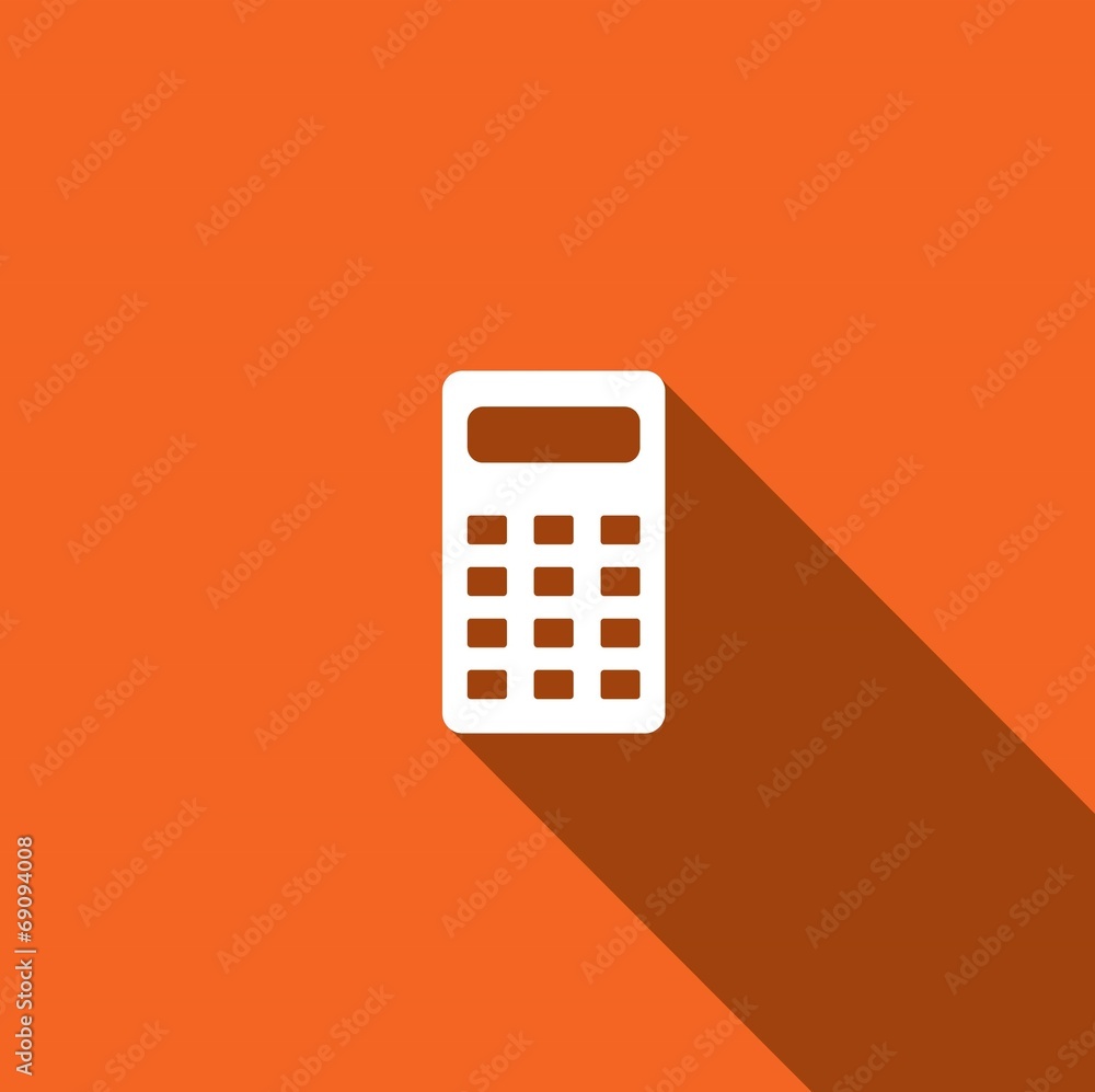 Long Shadow with an Icon of Calculator Long Shadow with an Icon of Calculator