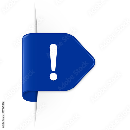 Exclamation sign - Azurblauer Sticker Pfeil mit Schatten