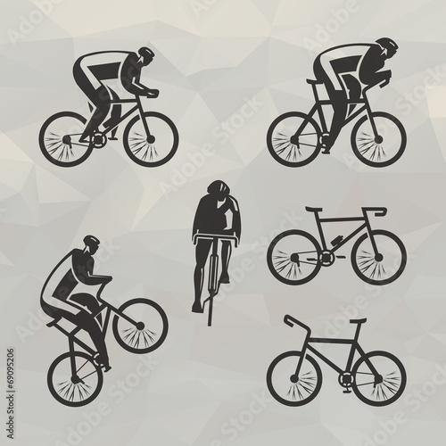 Cyclist icons. Vector format