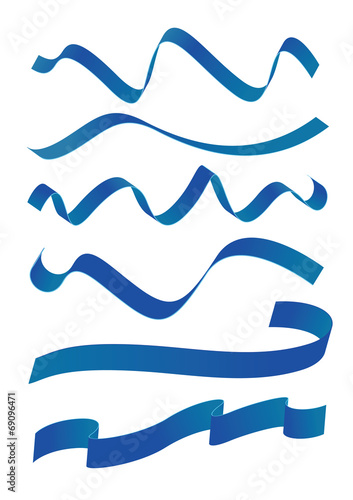 Set of blue ribbons design