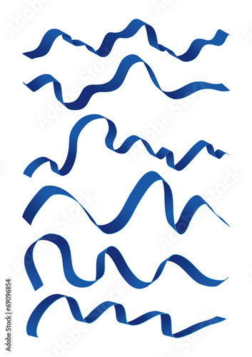 Set of blue ribbons design