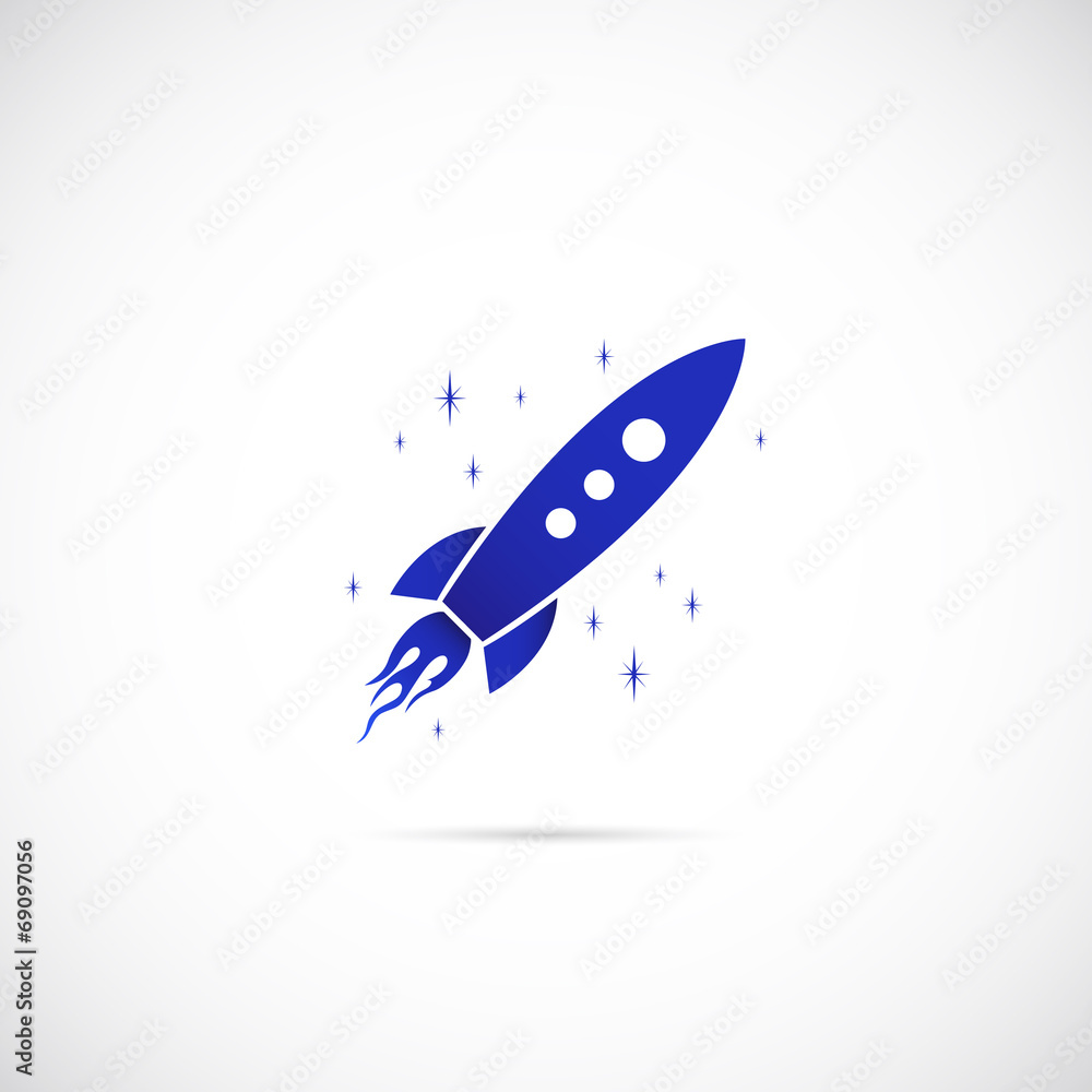 Rocket in Space Vector Symbol Icon Rocket in Space Vector Symbol Icon