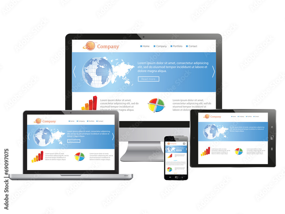 Responsive design illustration Responsive design illustration