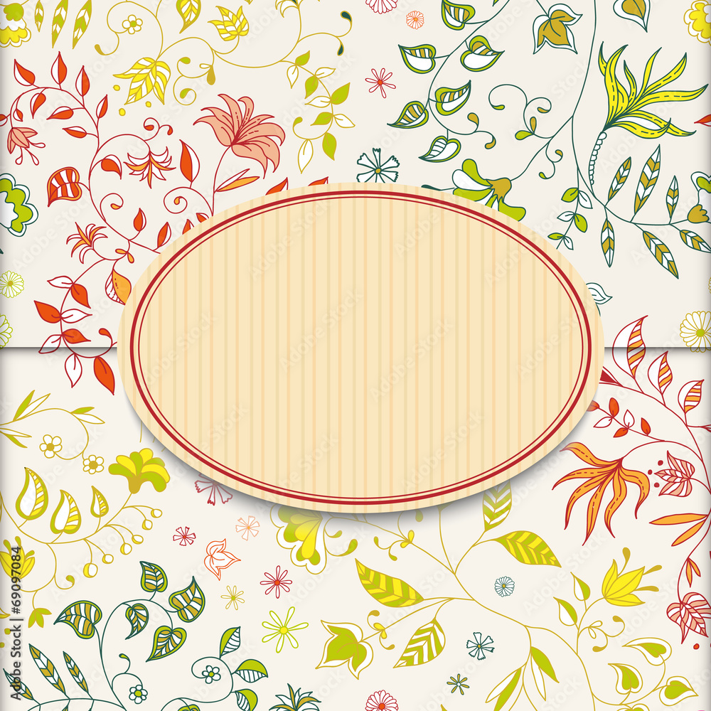 Flower Retro Sticker Background