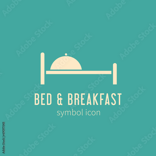 Bed and Breakfast Concept Symbol Icon or Logo Template