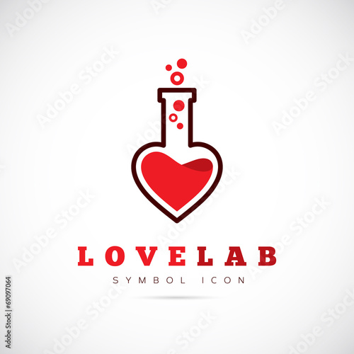 Love Laboratory Abstract Vector Concept Symbol Icon or Logo