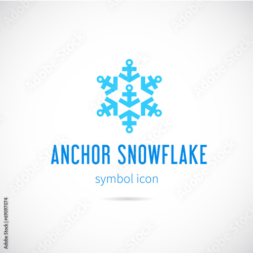 Snowflake From Anchors Vector Concept Symbol Icon