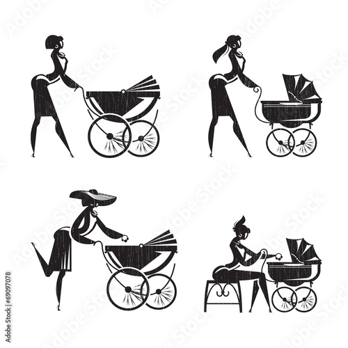 Stroller. Vector format