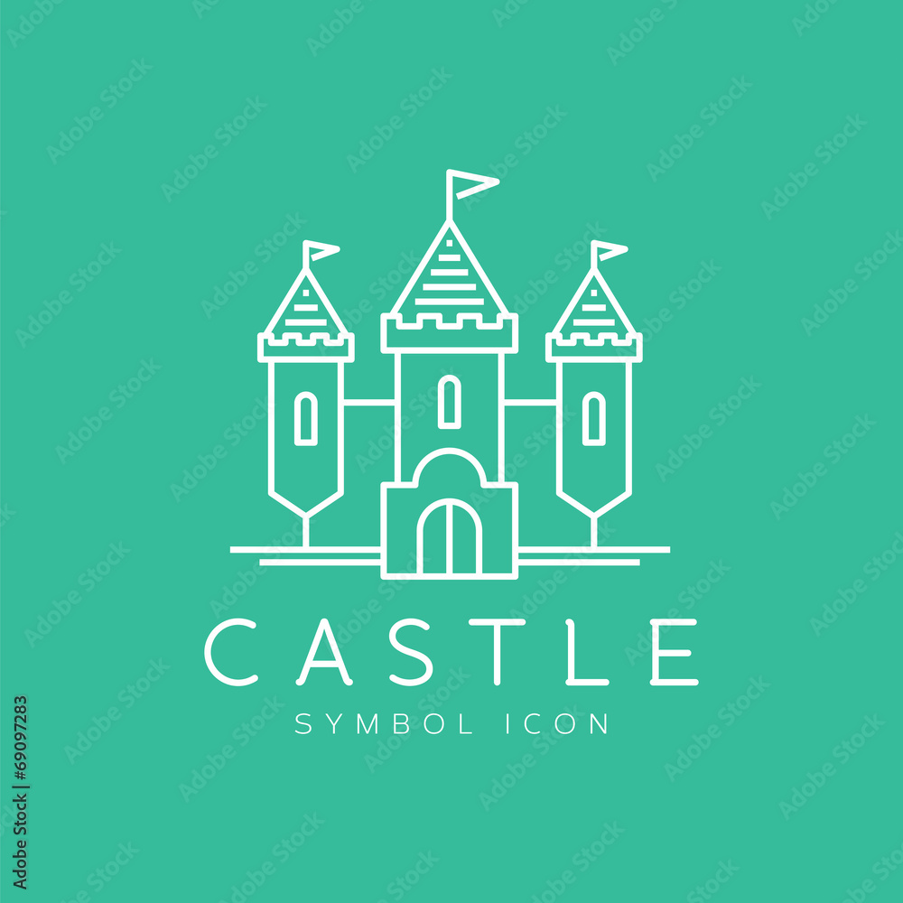 Abstract castle line craft style vector symbol icon