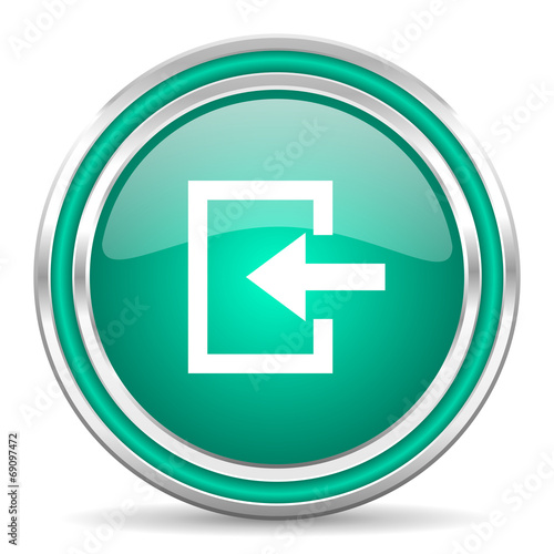 Free Download enter green glossy web icon - GFXLoad