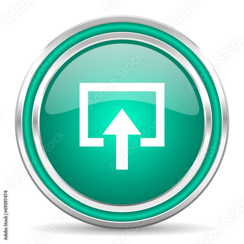 Free Download enter green glossy web icon - GFXLoad