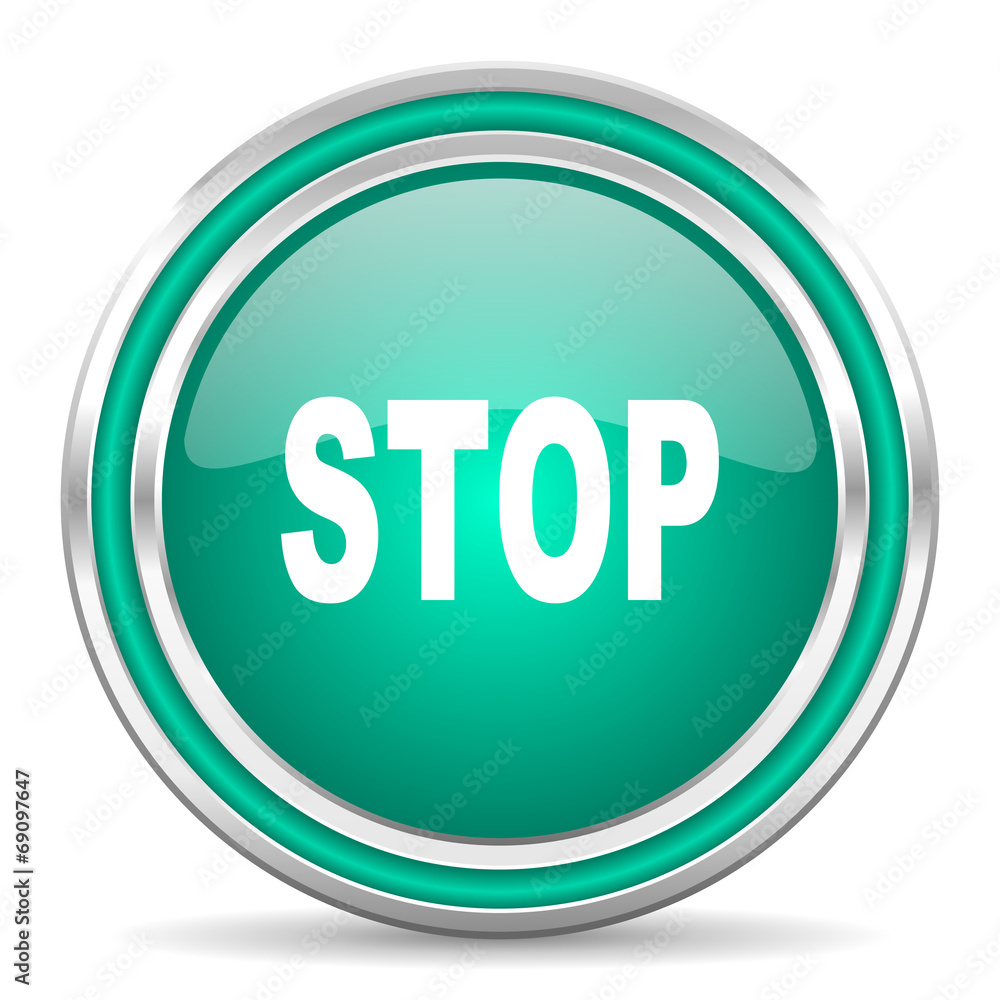 stop green glossy web icon stop green glossy web icon