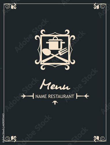 menu design with fork and spoon