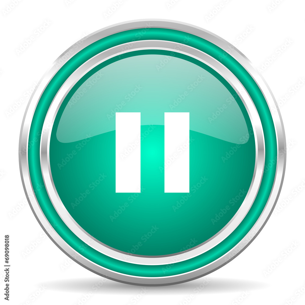pause green glossy web icon pause green glossy web icon